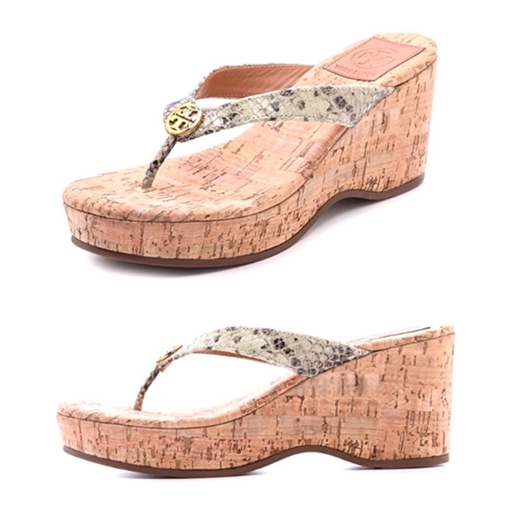 Tory Burch Suzy Snake Wedge EUC